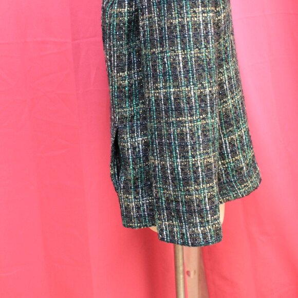 #565B Chico's Cool-Toned Plaid Dress Jacket Size 3 (16) - Picture 8 of 11